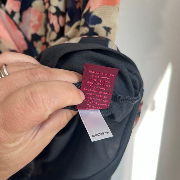 212 Collection Floral Faux Wrap Y2K Mesh Top Size M Short Sleeve Blouse - Picture 7 of 7